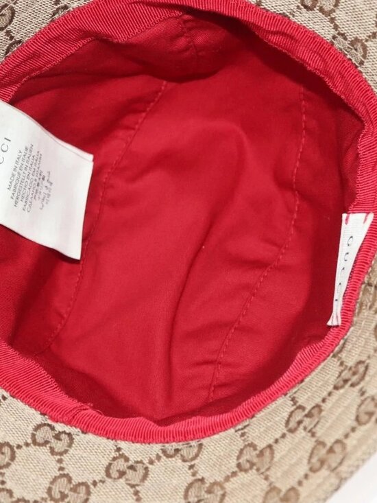 GUCCI GG Canvas Web Sherry Line Hat M Beige Red Green 411790 Auth yk19494 main image 11
